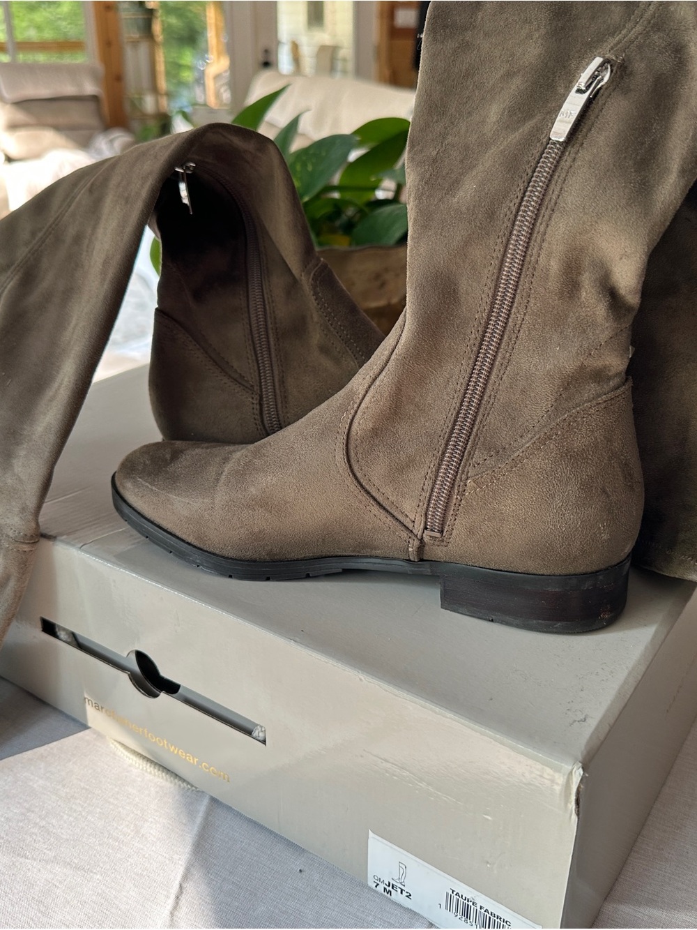 Marc Fisher Taupe Suede Over the Knee Boots Sz 7